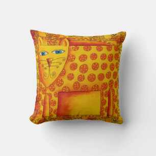 Patterned Watercolour Leopard Illustration Cushion
