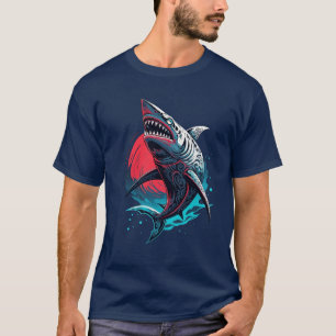 Patterned Wild Shark T-Shirt