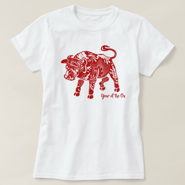 Patterned Year Of The Ox T-Shirt (Design Front)