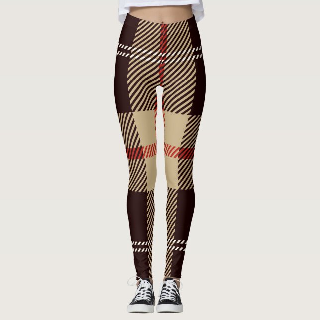 Patternl Stylish Scottish Geometric Vintage     Leggings (Front)
