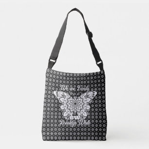 PatternMandala Black&White Butterfly Personalised Crossbody Bag