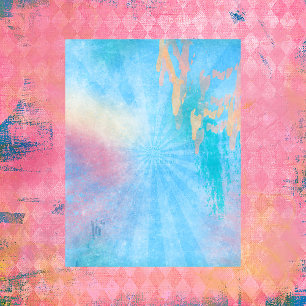 Patterns and Paints Blue Sun Burst Scrapbook Paper