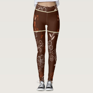Patterns Japanese Chat & Chrysanthemum Leggings
