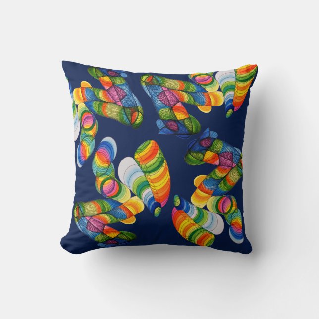 Patterns of colorful spirals cushion (Front)
