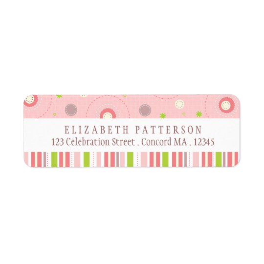 Patterns of Fun in Pink Return Address Label