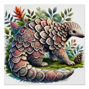 Patterns of Nature - Jungle Pangolin Poster
