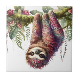 Patterns of Nature - Jungle Sloth Ceramic Tile