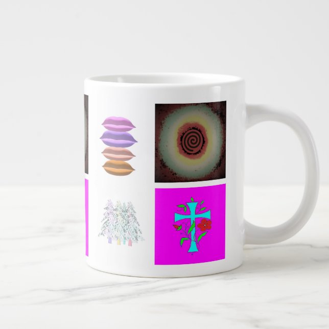Patterns pictures and art a varied lot large coffee mug (Right)