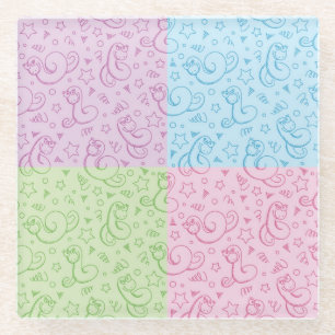 patterns with snakes glass coaster