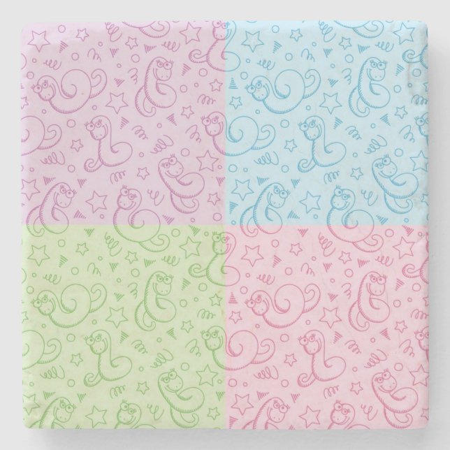 patterns with snakes stone coaster (Front)