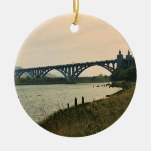 Patterson Bridge, Gold Beach, Oregon Ceramic Ornament