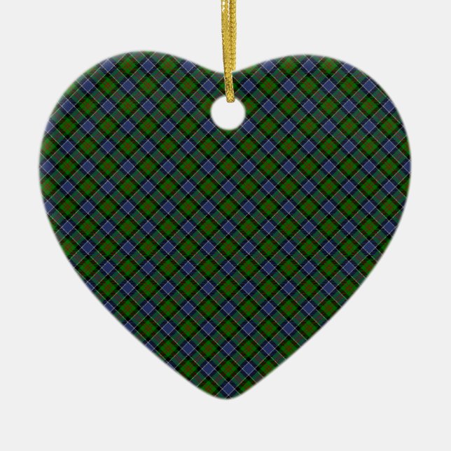 Patterson Clan Tartan Designed Print Ceramic Ornament (Front)