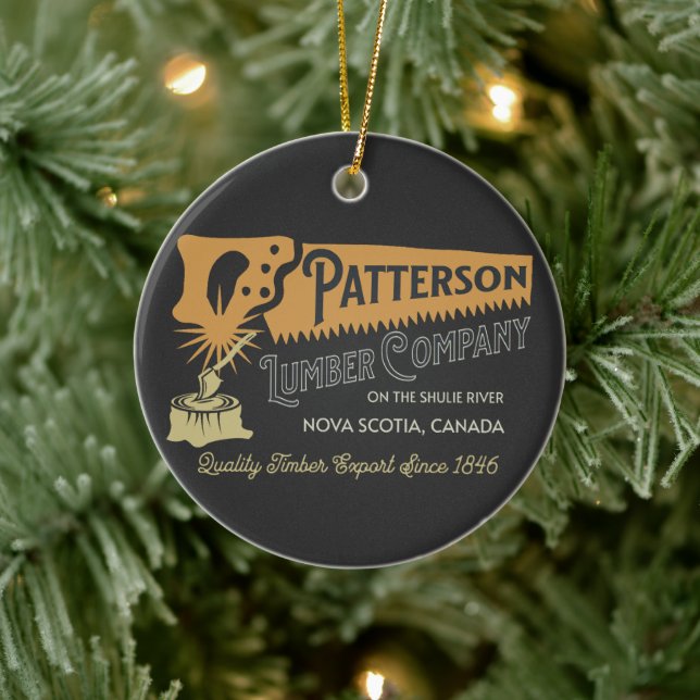 Patterson Lumber Company Nova Scotia Shulie River Ceramic Ornament (Tree)