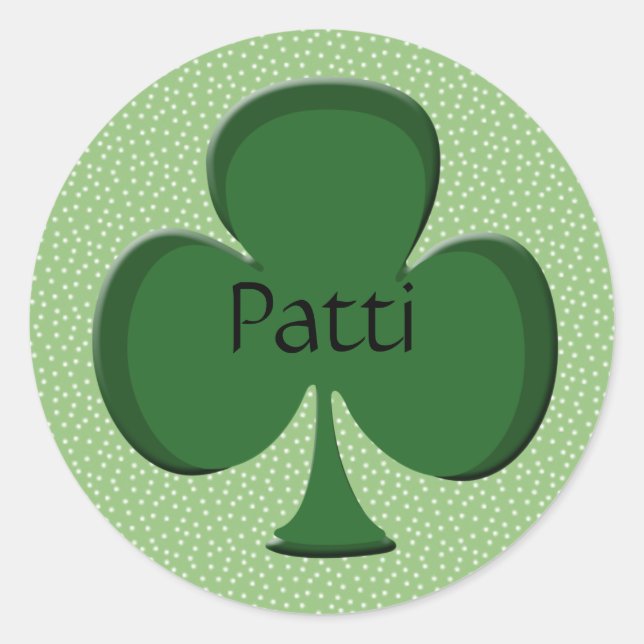 Patti Irish Shamrock Stickers (Front)