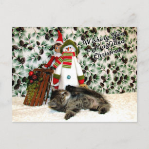 Patton's Fun Filled Christmas - Cat / Kitten  Holiday Postcard