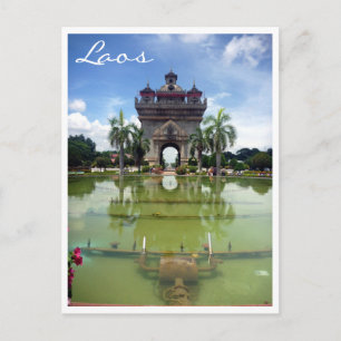 patuxai vientiane postcard