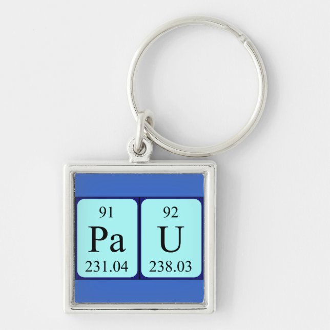 Pau periodic table name keyring (Front)