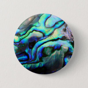 Paua abalone detail 6 cm round badge