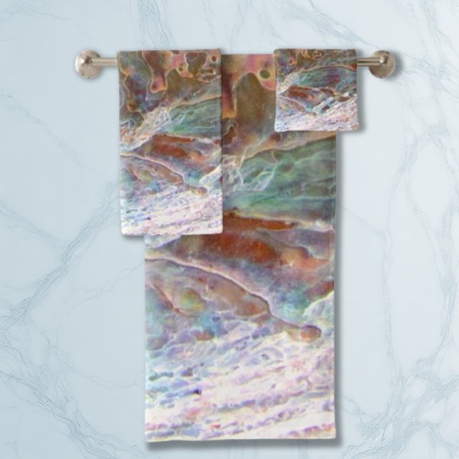 Paua Black Abalone  beautiful New Zealand Shell Bath Towel Set (Creator Uploaded)