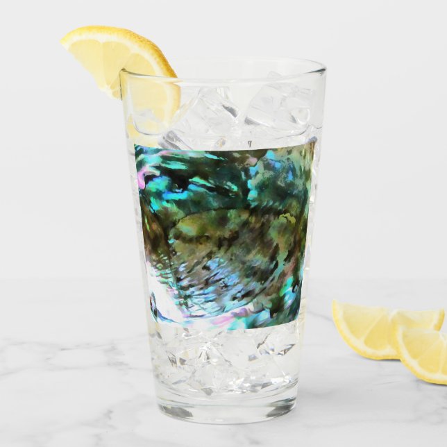 Paua Black Abalone Shell rainbow colours Glass (Front Ice)