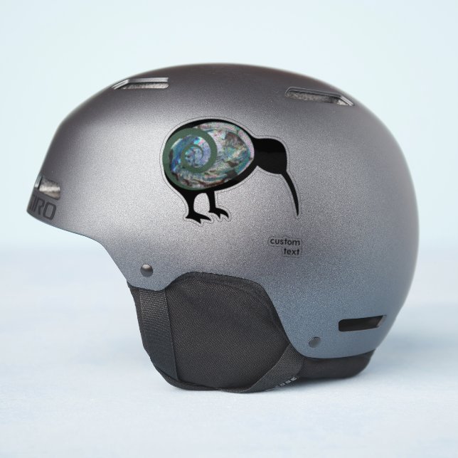 PAUA KIWI NEW ZEALAND NATIVE BIRD GREEN KORU NZ (Helmet Side)