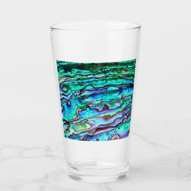 Paua Shell Abalone Glass tumbler (Front)
