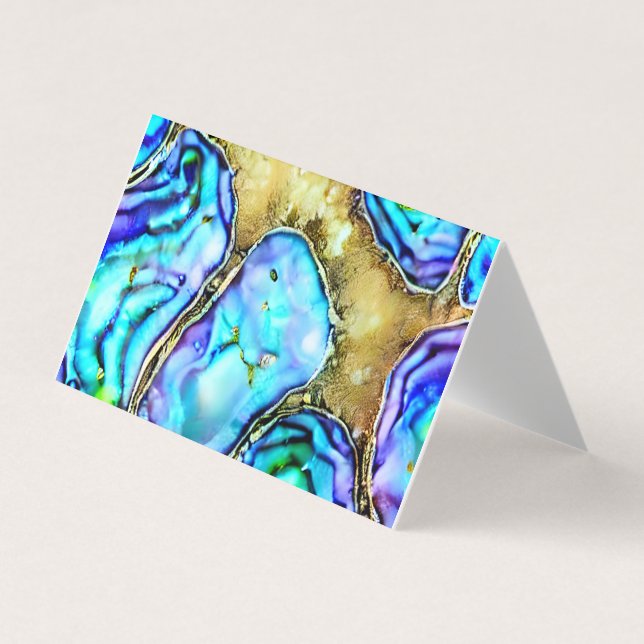 Paua Shell Liquid Alcohol Ink Business Card (Front)