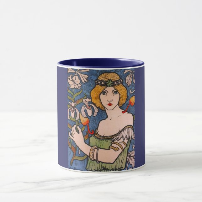 Paul Berthon - Lady with Orchids Mug (Center)