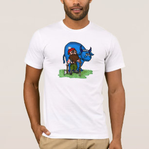 Paul Bunyan and Babe Blue Ox Cartoon T-Shirt