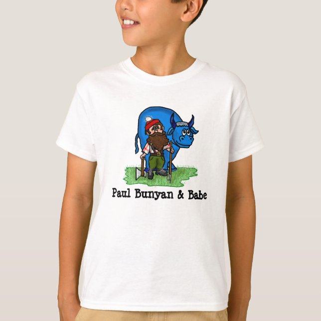 Paul Bunyan and Babe Kid's T-shirt (Front)
