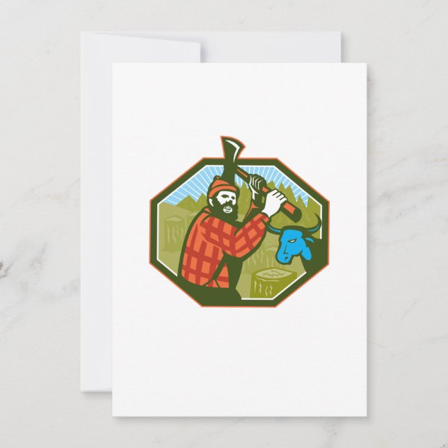 Paul Bunyan LumberJack Ax Blue Ox (Front)