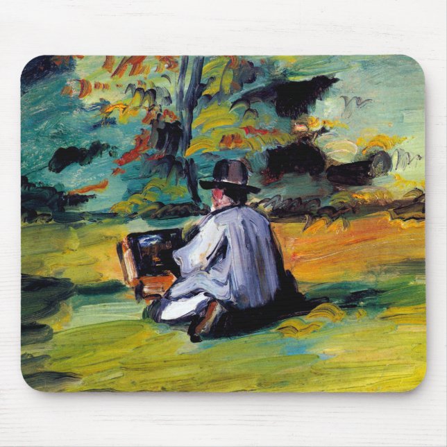 Paul Cezanne A Painter at Work impressionist art Mouse Pad (Front)
