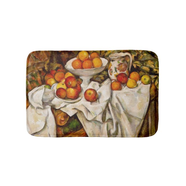 Paul Cezanne Apples Oranges Impressionism Bath Mat (Front)
