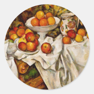 Paul Cezanne Apples Oranges Impressionism Classic Round Sticker