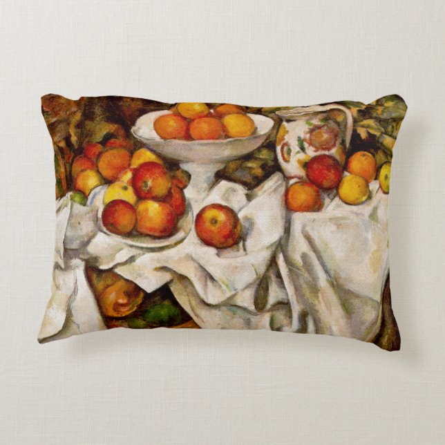 Paul Cezanne Apples Oranges Print Impressionism Decorative Cushion (Back)