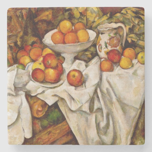 Paul Cezanne Apples Oranges Print Impressionism Stone Coaster (Front)