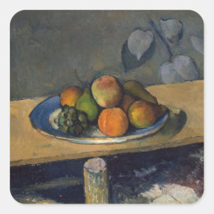 Paul Cezanne   Apples, Pears and Grapes, c.1879 Square Sticker