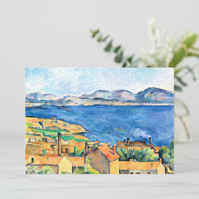 Paul Cezanne art, The Bay of Marseilles, Card (Standing Front)