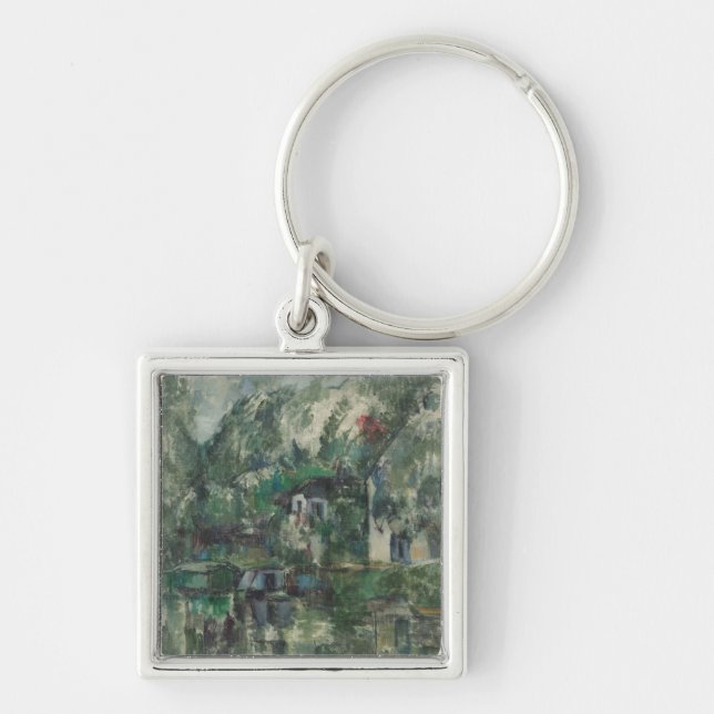 Paul Cezanne | At the Water's Edge, c. 1890 (oil o Key Ring (Front)