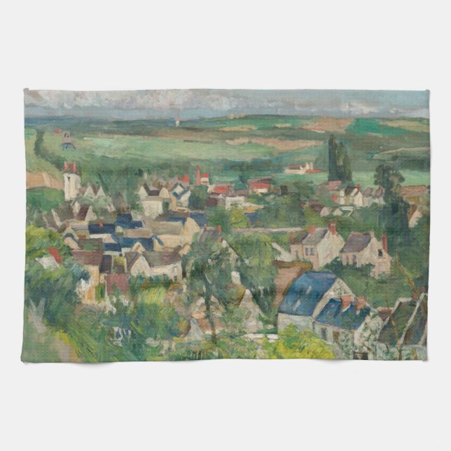 Paul Cezanne - Auvers, Panoramic View Tea Towel (Horizontal)