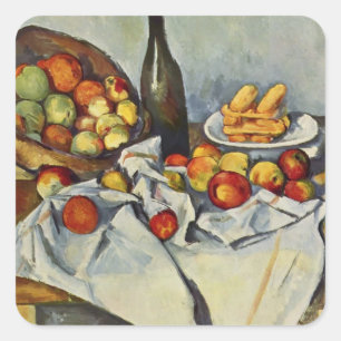 Paul Cezanne- Basket of Apples Square Sticker