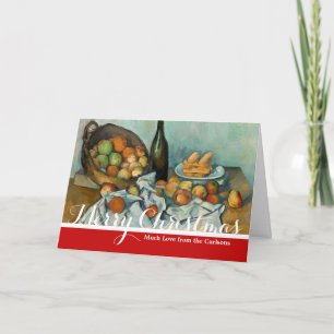 Paul Cezanne Basket of Apples Vintage Still Life Holiday Card