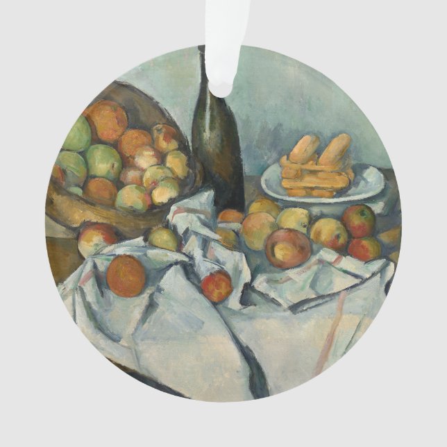 Paul Cezanne Basket of Apples Vintage Still Life Ornament (Front)