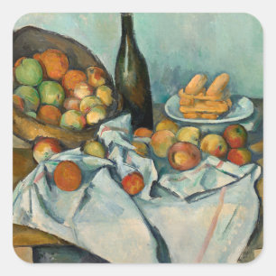Paul Cezanne Basket of Apples Vintage Still Life Square Sticker