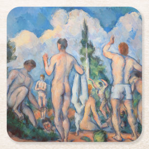 Paul Cezanne - Bathers Square Paper Coaster