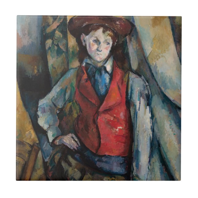 Paul Cezanne - Boy in the Red Vest Ceramic Tile (Front)