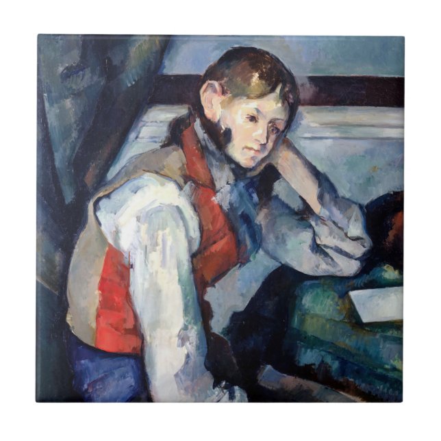 Paul Cezanne - Boy in the Red Vest Ceramic Tile (Front)