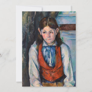 Paul Cezanne - Boy in the Red Vest Invitation
