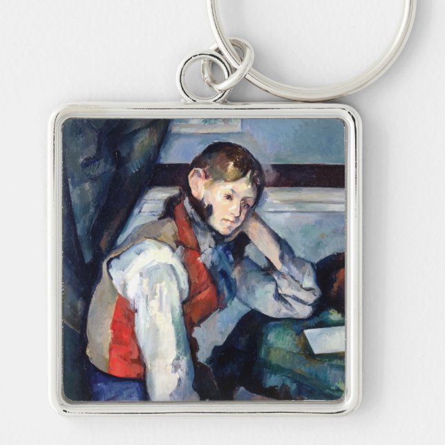 Paul Cezanne - Boy in the Red Vest Key Ring (Front)