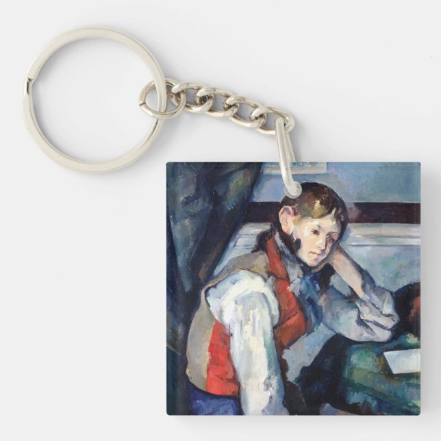 Paul Cezanne - Boy in the Red Vest Key Ring (Front)